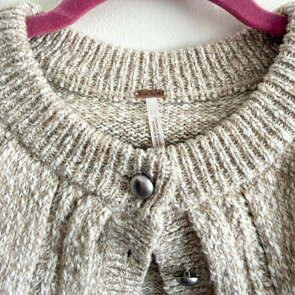 NWT Free People Bali Cape May Sweater in Natural Combo Size Small - Picture 6 of 10